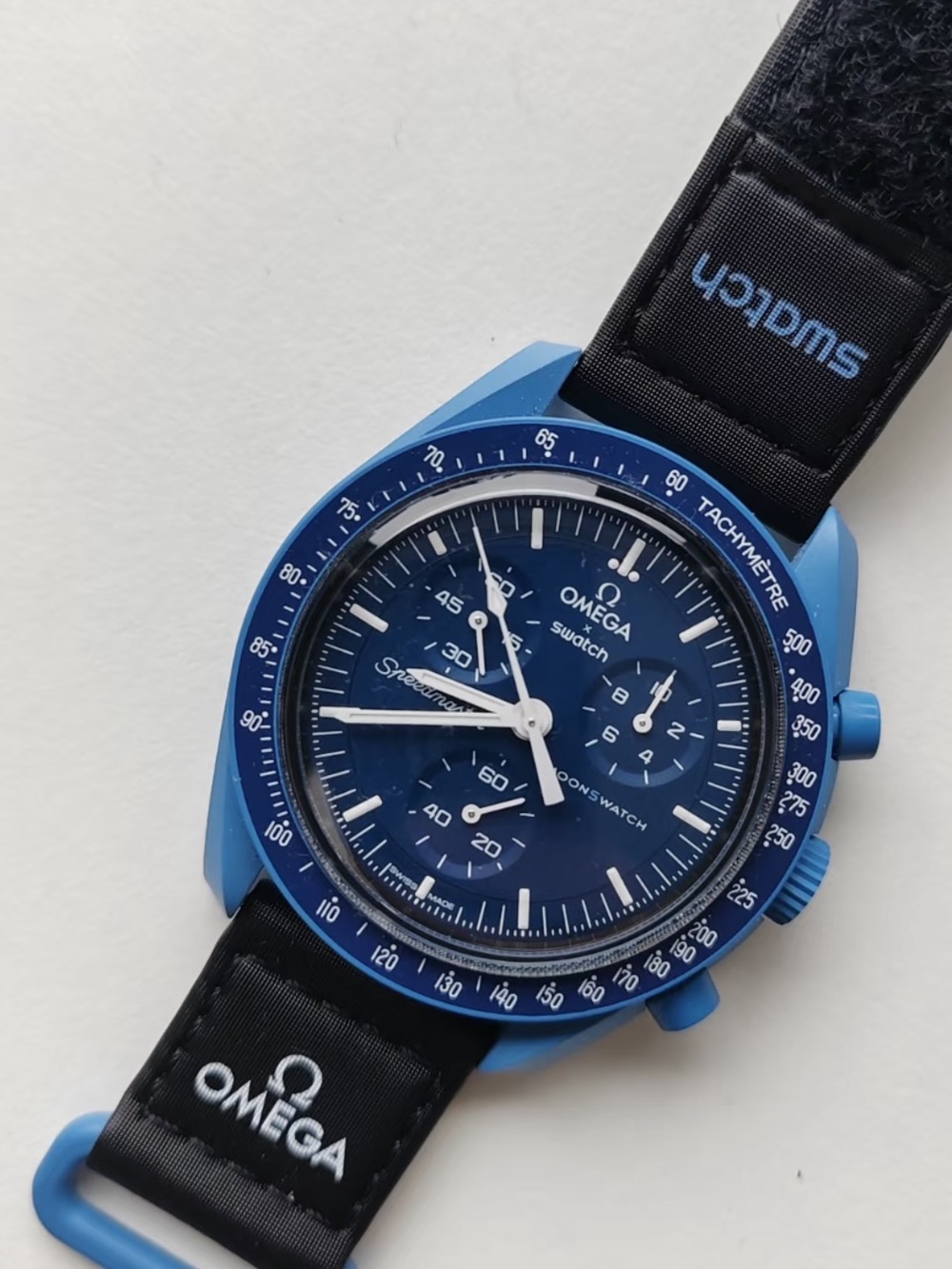 Swatch x Omega Blue Chronograph Watch